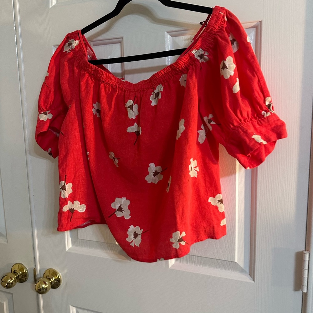 Floral Red Women's Top